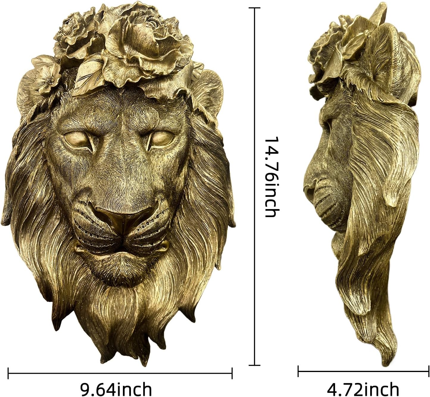 Wall Hanging Decoration / Copper / Lion / Gold
