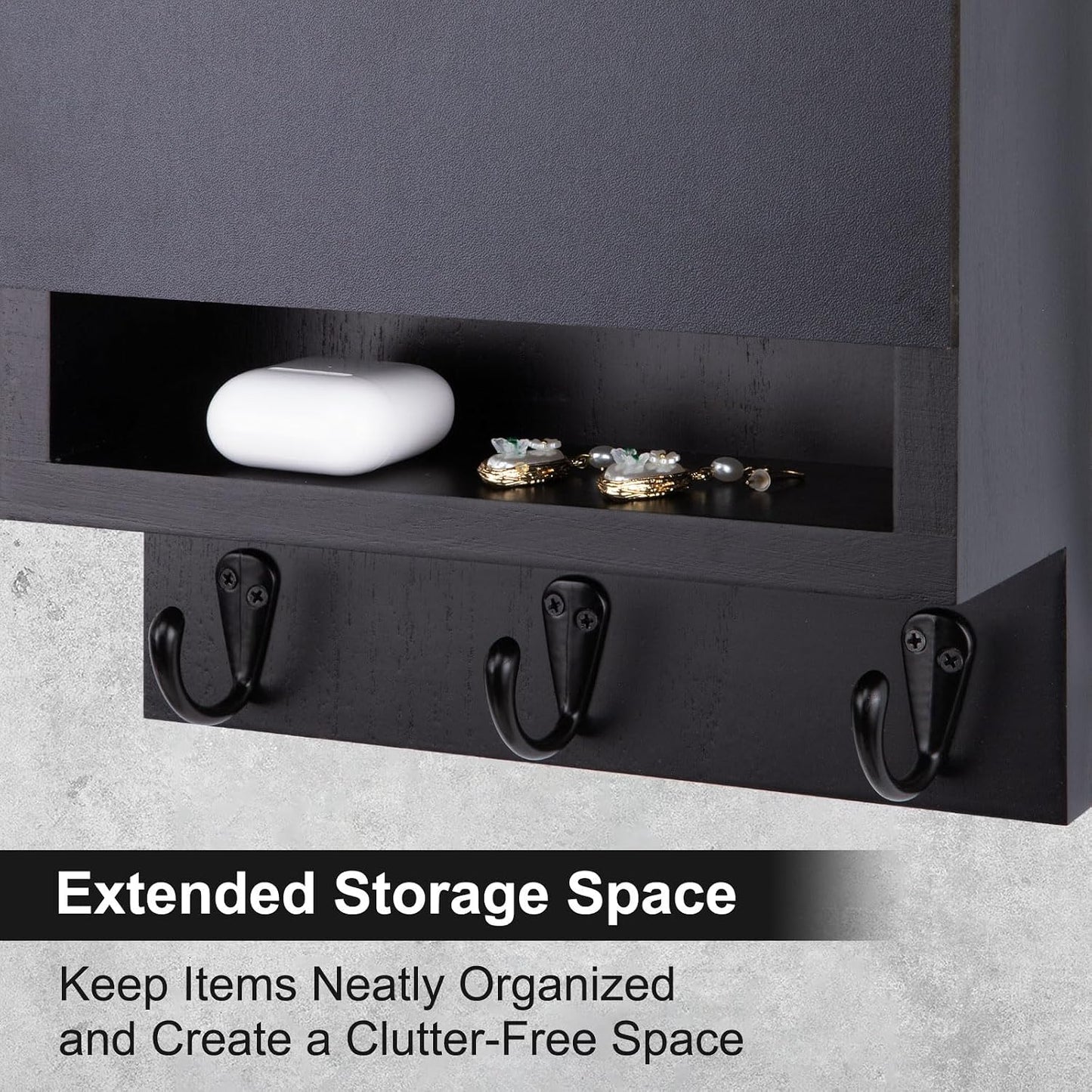 Key Holder / Key and Mail Holder / Black