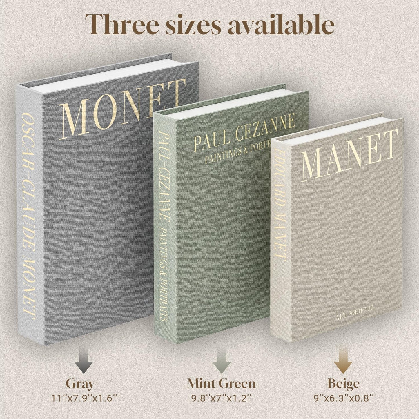 Artificial Books for Decor / Grey / Set of 3