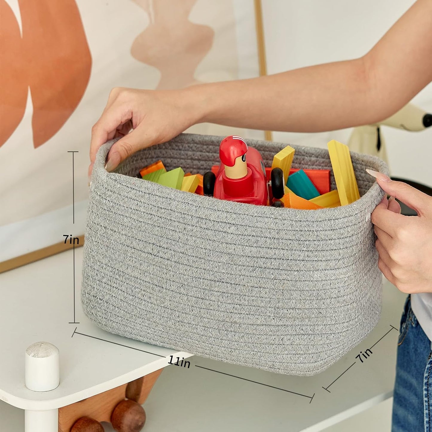 Bathroom Storage Basket / Grey / 10.6 x 6.7 x 6.7