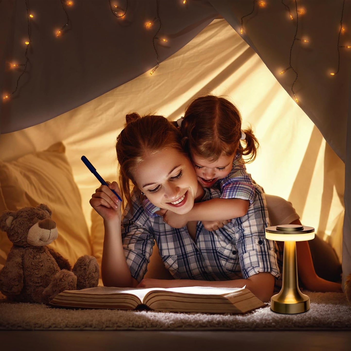 O’Bright Portable LED Table Lamp with Touch Sensor, 3-Levels Brightness, Rechargeable Battery Up to 48 Hours Usage