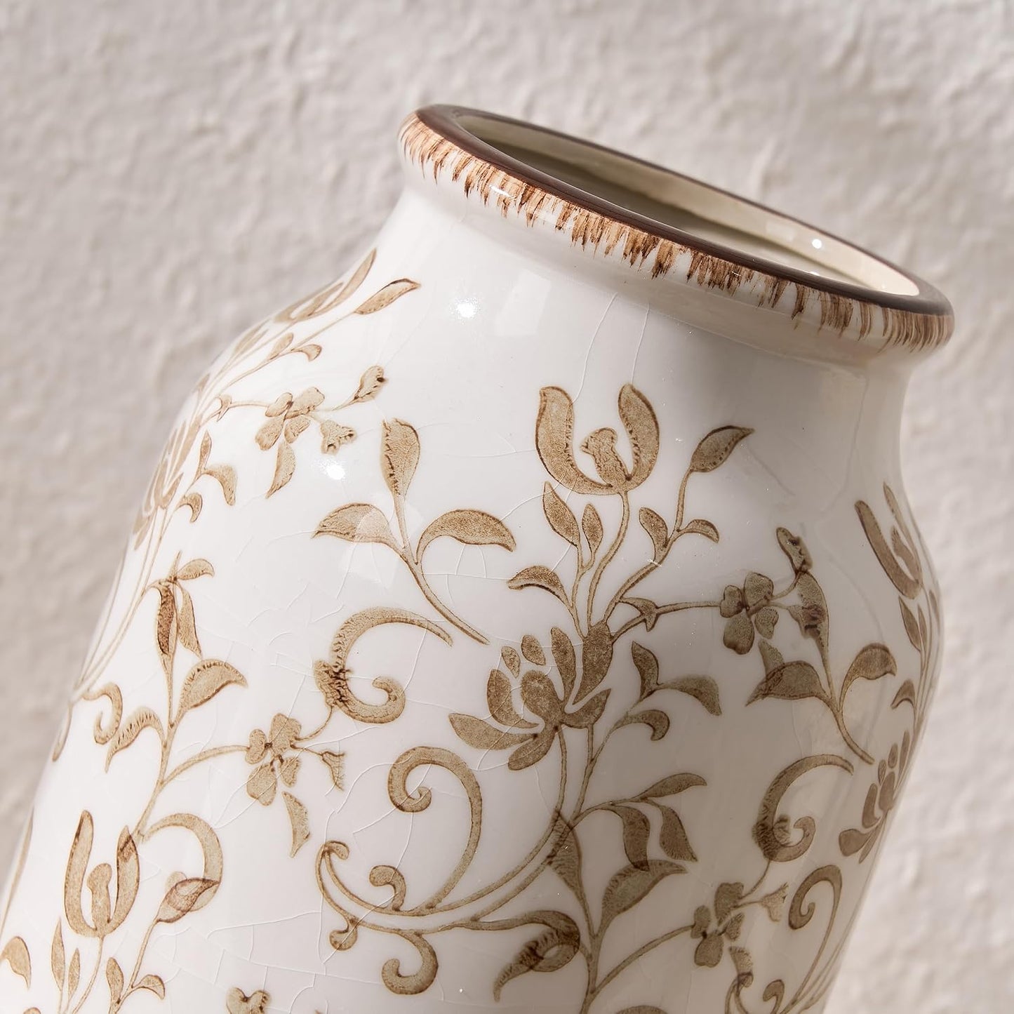Ceramic Vintage Vase / 18049-brown / 8.78 Inch
