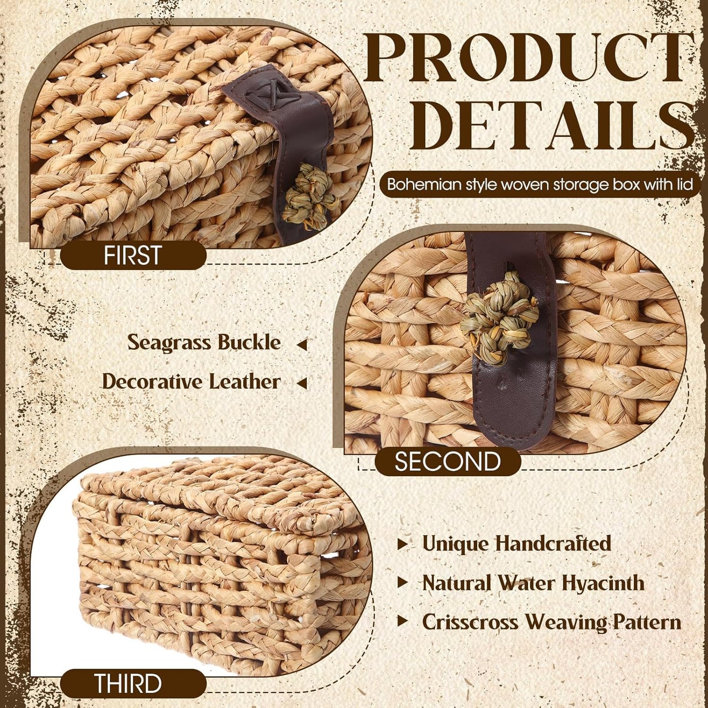 Seagrass Storage Basket Box / Set of 2