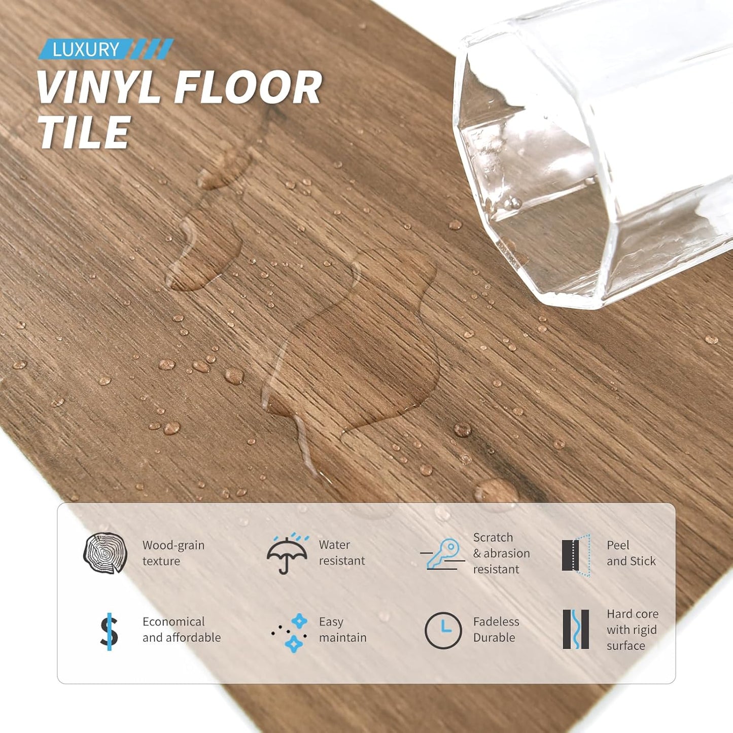Adhesive and Waterproof Tile Sticker / Ashtree / 36 x 6 x 0.1 / Set of 12