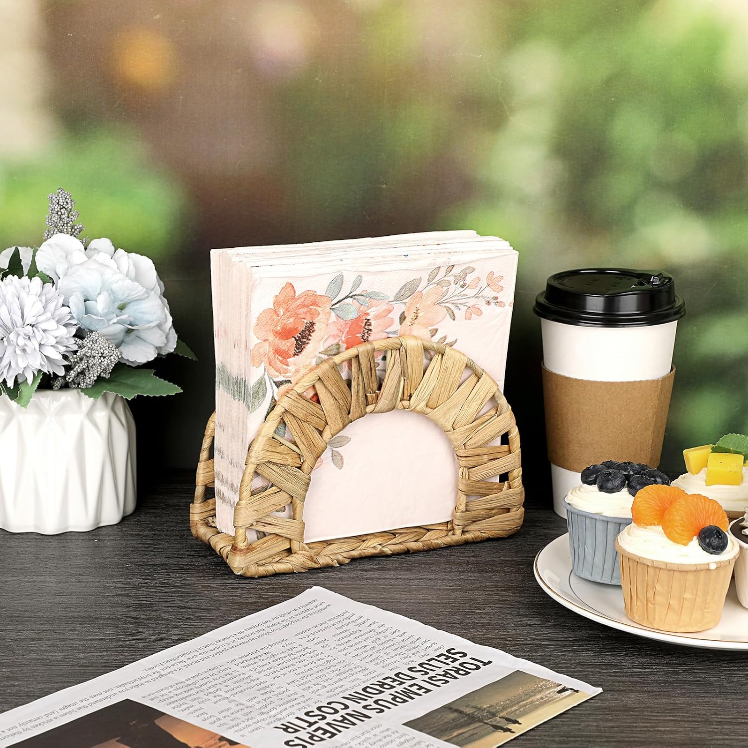 Napkin Holder-Water Hyacinth Kitchen Napkins Holder