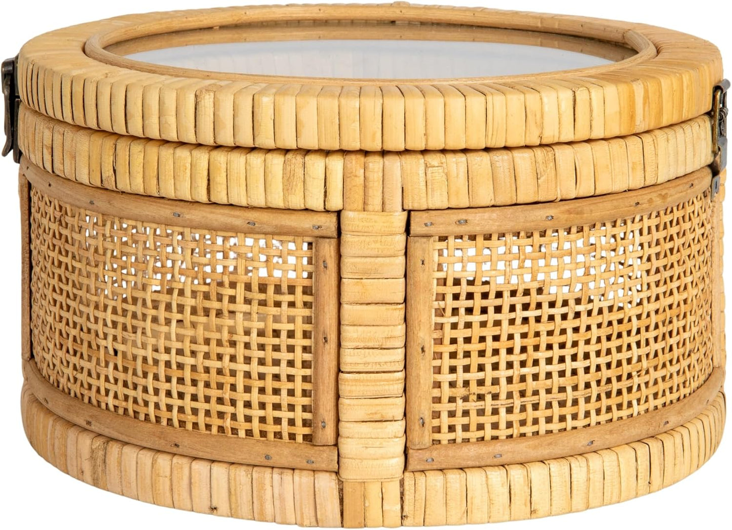 Rattan and Bamboo Nestable Round Storage / Natural / Set of 2