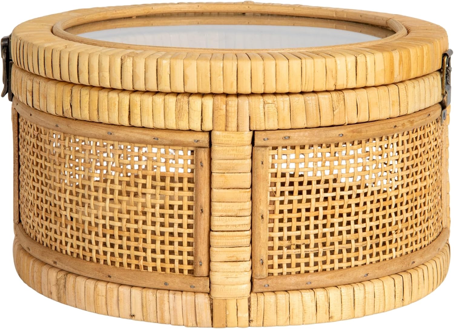 Rattan and Bamboo Nestable Round Storage / Natural / Set of 2