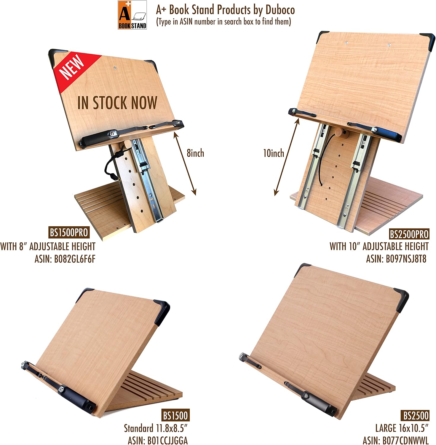 BS2500 Large 16x10.5 Portable Adjustable Foldable Bookstand Holder for Reading Hands Free Large Thick Heavy Textbooks