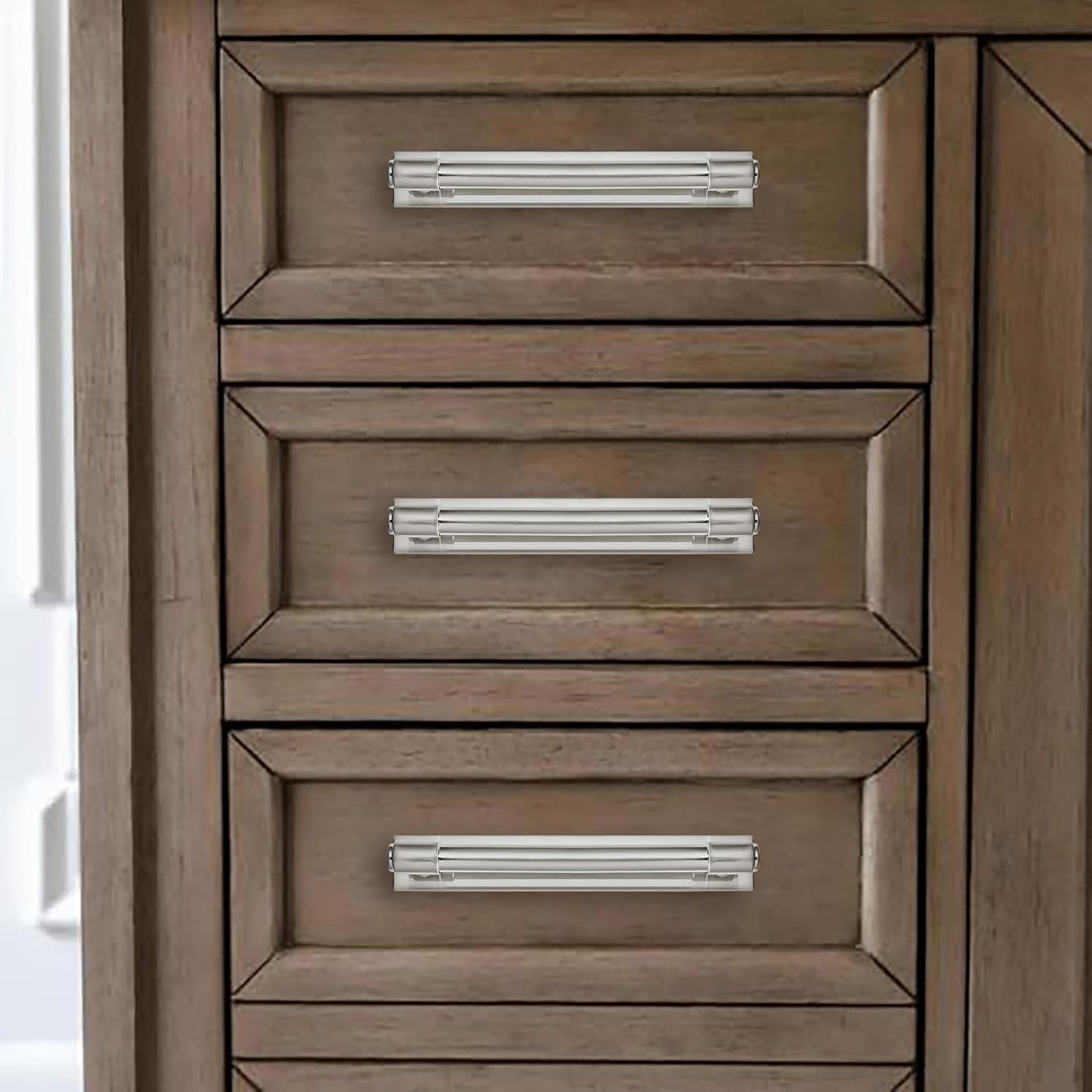 5 Pack 6 Inch（152 mm Center to Center Brushed Satin Nickel Cabinet Pull Backplate with Base Plate Zinc Solid Kitchen