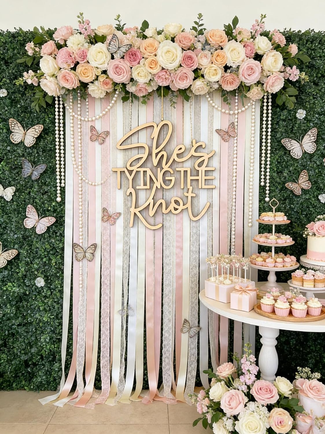 She's Tying The Knot Wedding Shower Wooden Sign