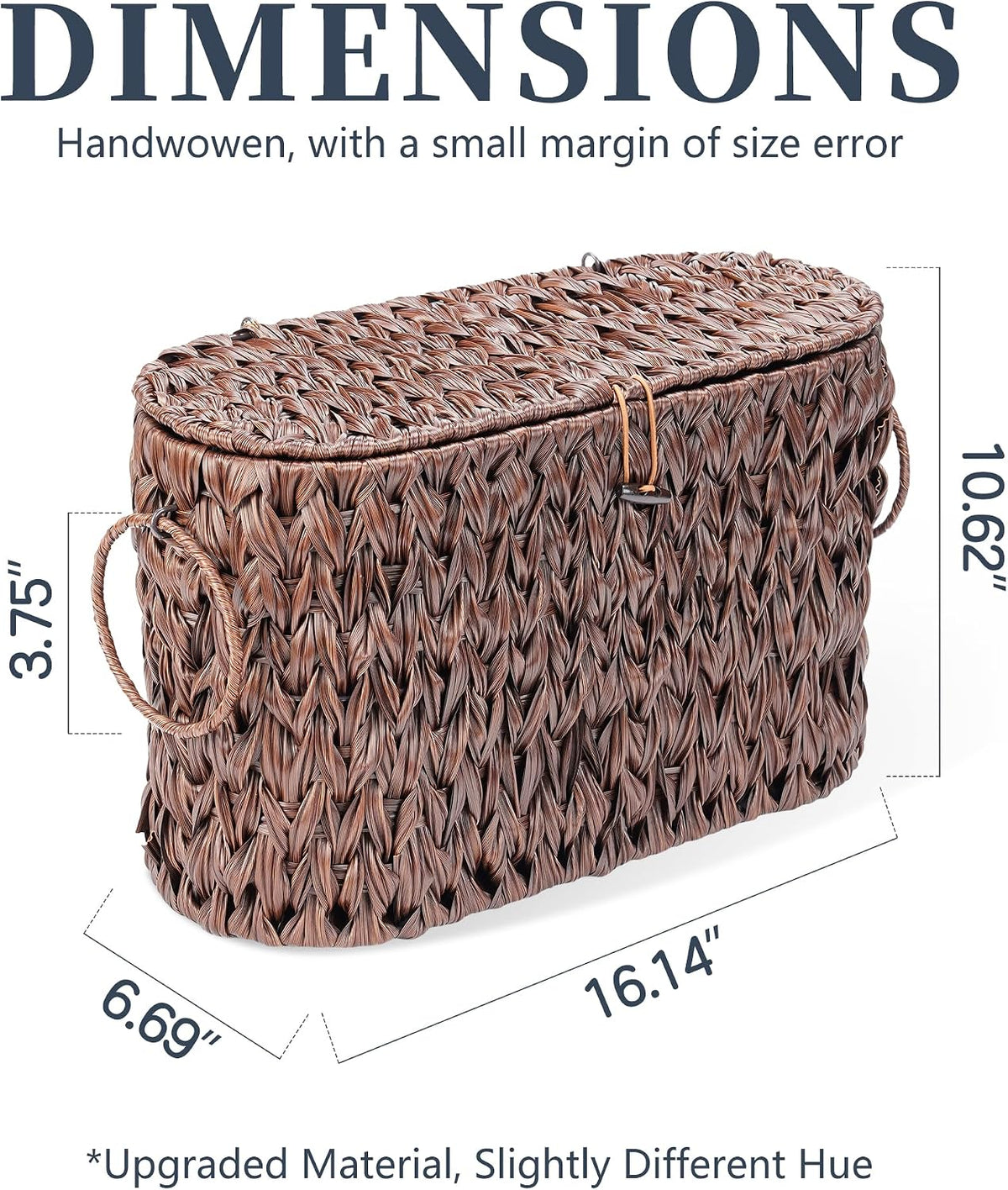 Coeusy Toilet Paper Basket with Lid, Wicker Basket for Bathroom Organizers and Storage, Holds Up to 6 Mega Rolls