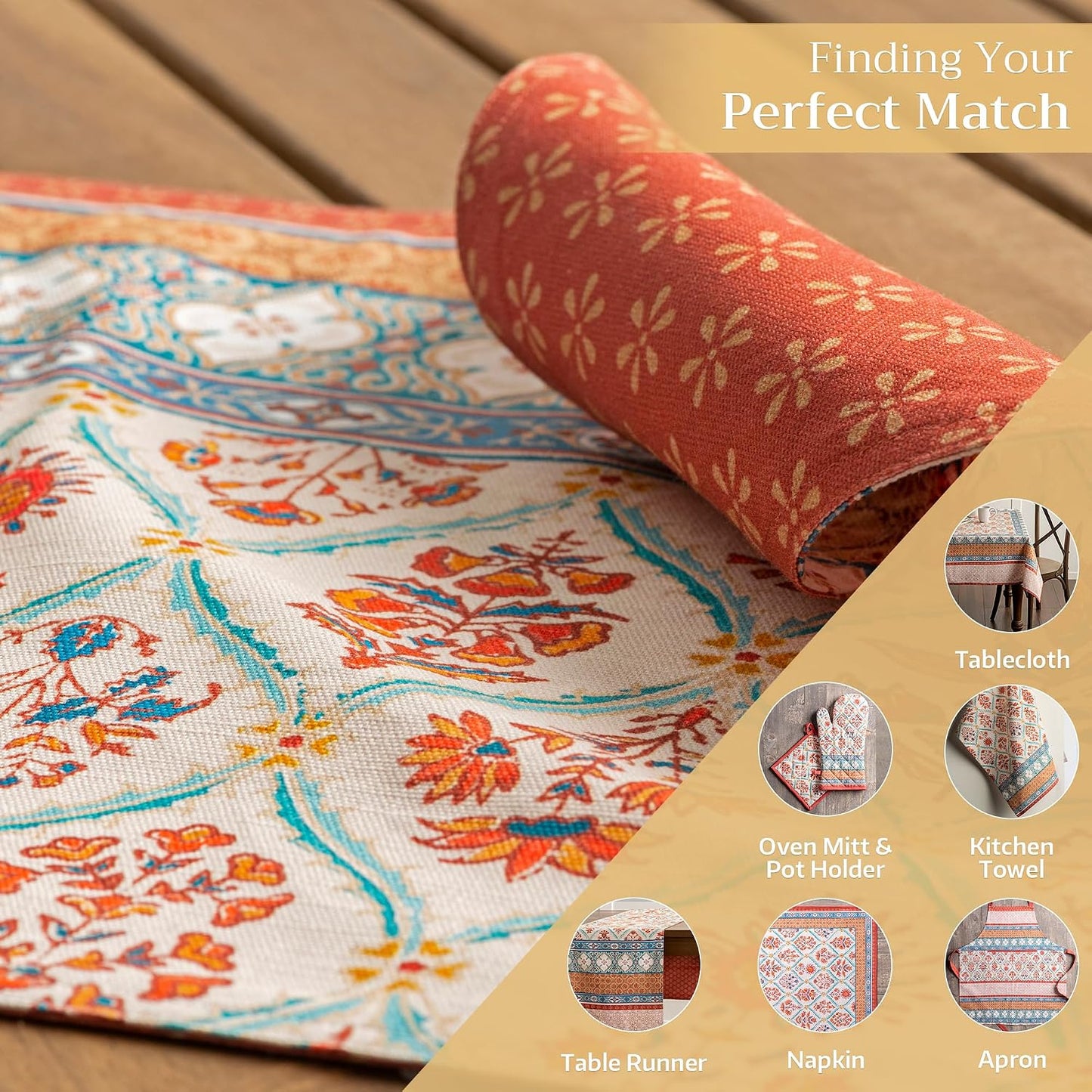 Maison d' Hermine Placemats Set of 4 Reusable 100% Cotton (13"x19") | Cloth Place Mats Washable Table Mats for Kitchen