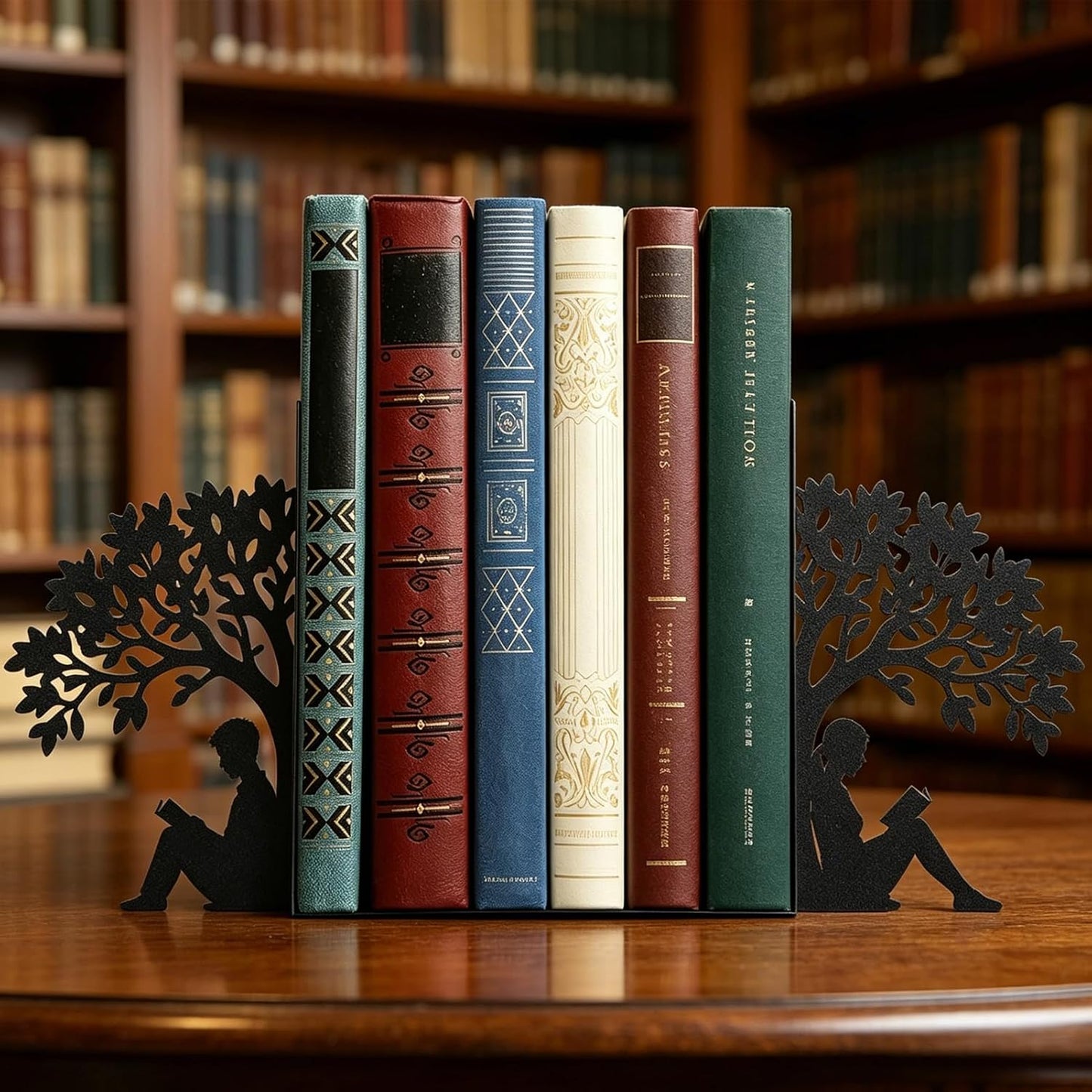 Metal Bookends for Heavy Books / Figure Bookends / Black