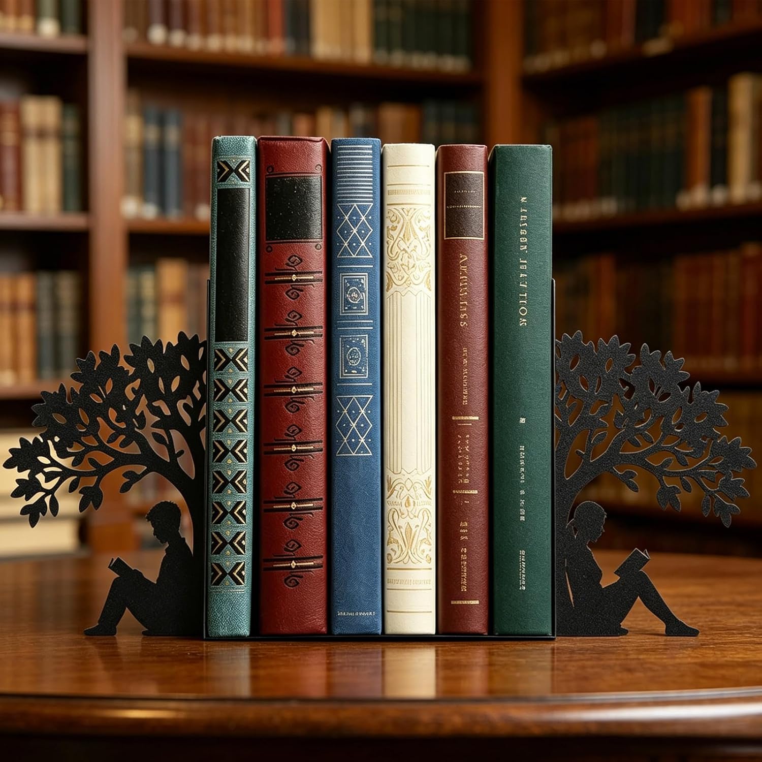Metal Bookends for Heavy Books / Figure Bookends / Black