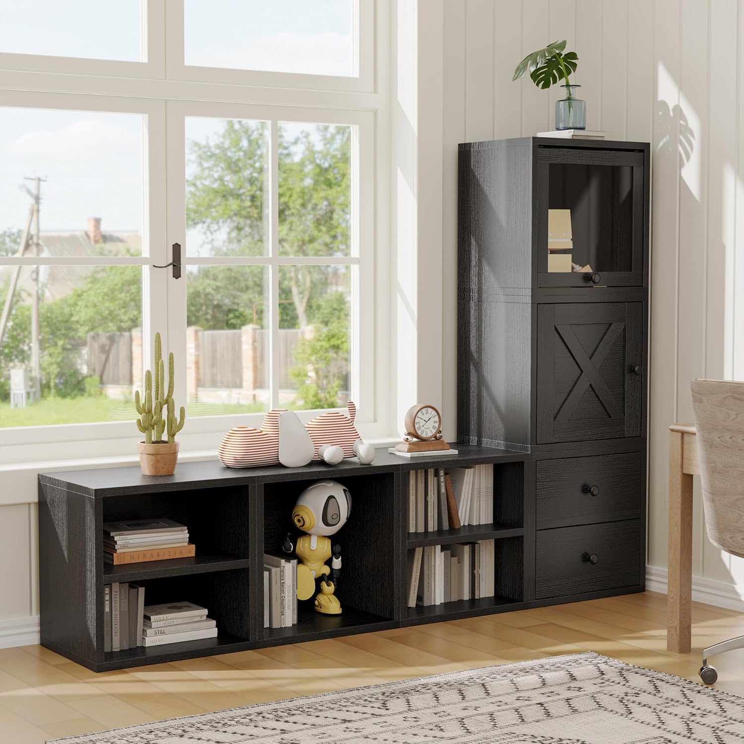 DIY Cube Storage Organizer Stackable Cubes / Black / 1 Layer Cube