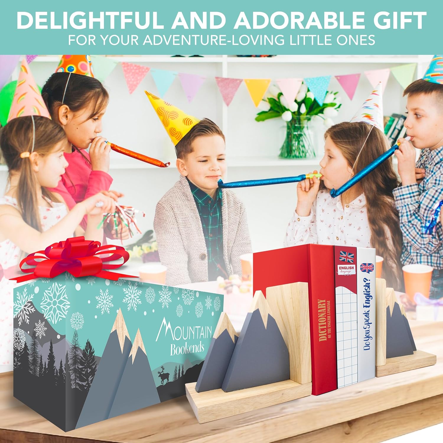 Mountain Book Ends for Kids Books / Gray