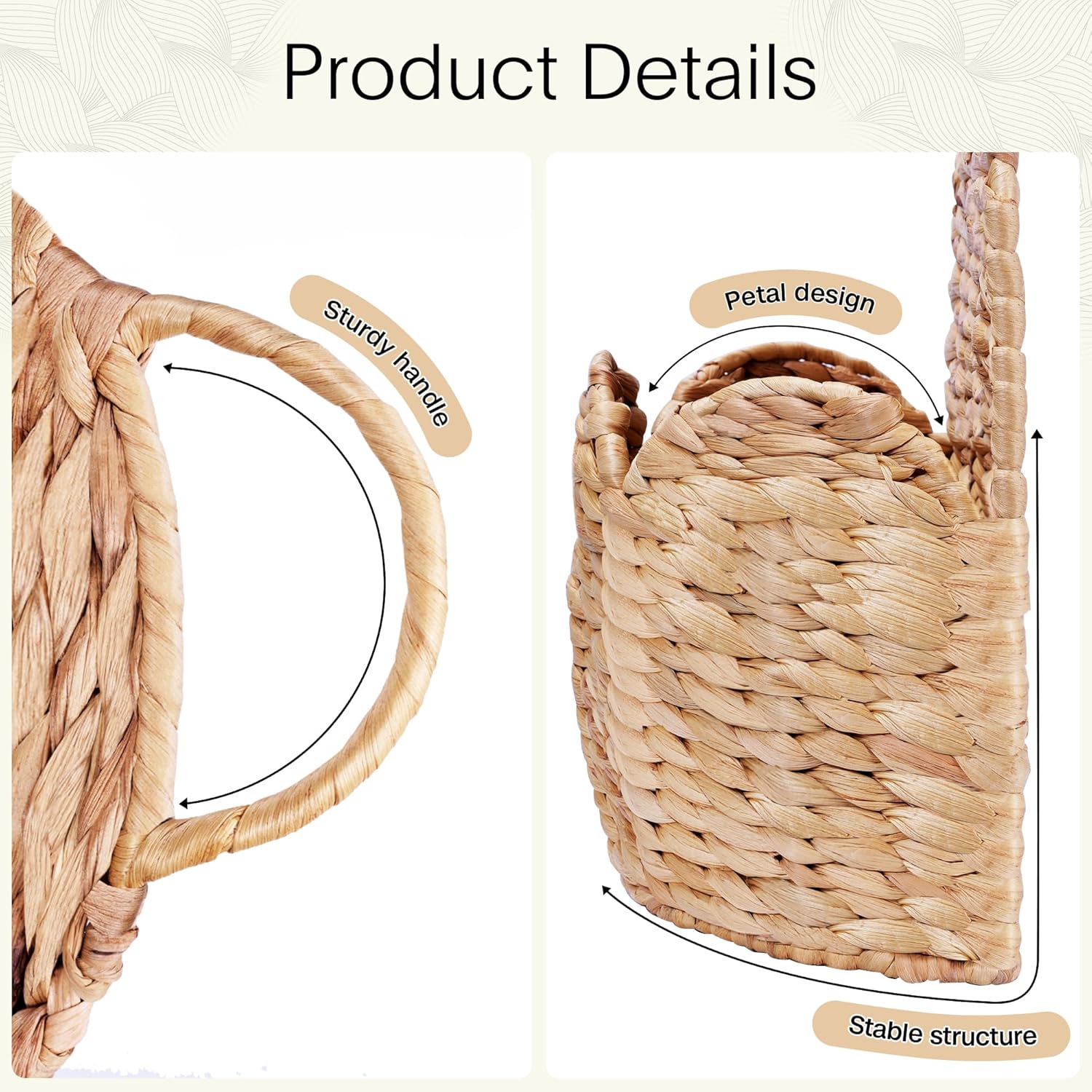 Door Basket Scalloped Hanging Storage Basket / Large