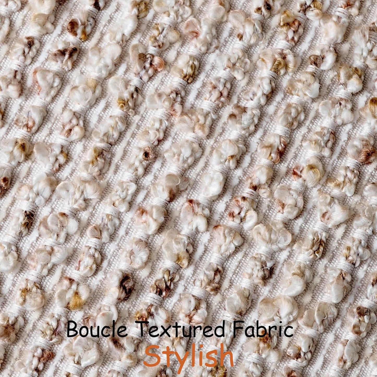 Striped Throw Pillow Covers Textured Boucle Chic Morden Boho Accent / Beige / 18 x 18 / Set of 2