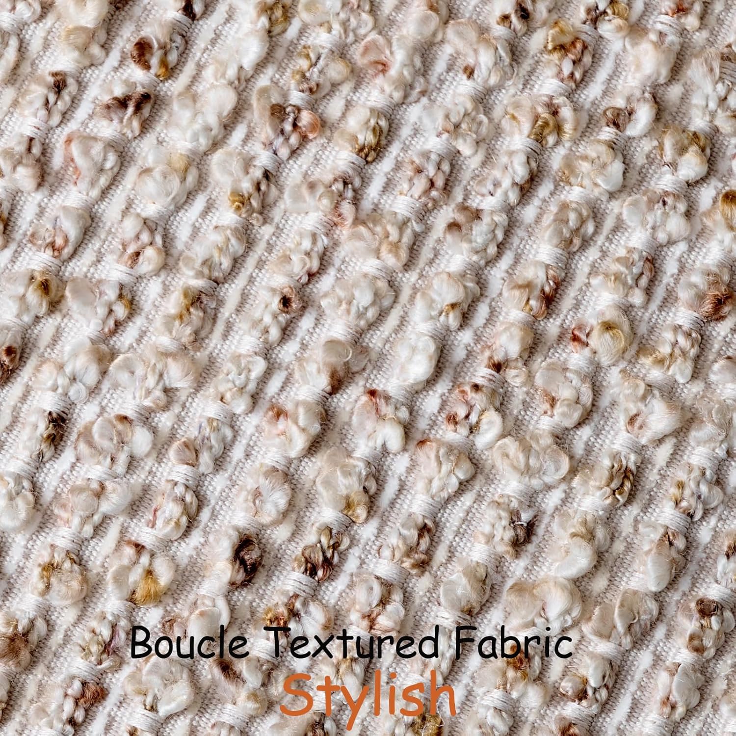 Striped Throw Pillow Covers Textured Boucle Chic Morden Boho Accent / Beige / 18 x 18 / Set of 2
