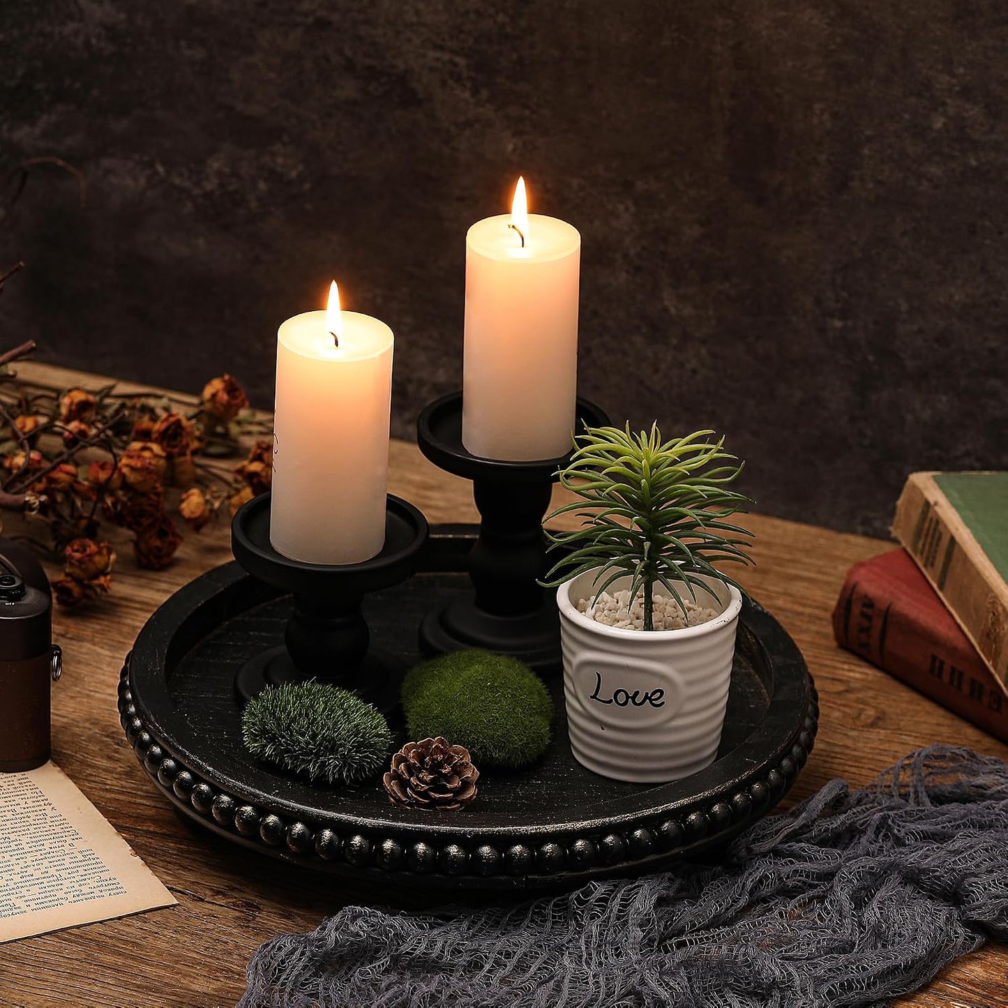 Wooden Decorative Tray / Black