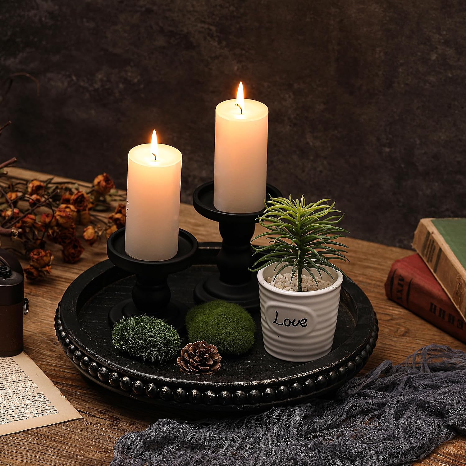 Wooden Decorative Tray / Black