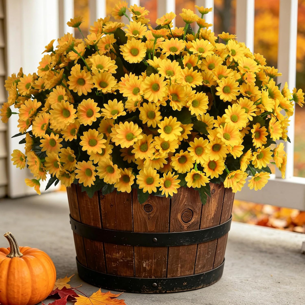 Fall Flowers Artificial for Decoration,10 PCS Mums Fall Decor for Home