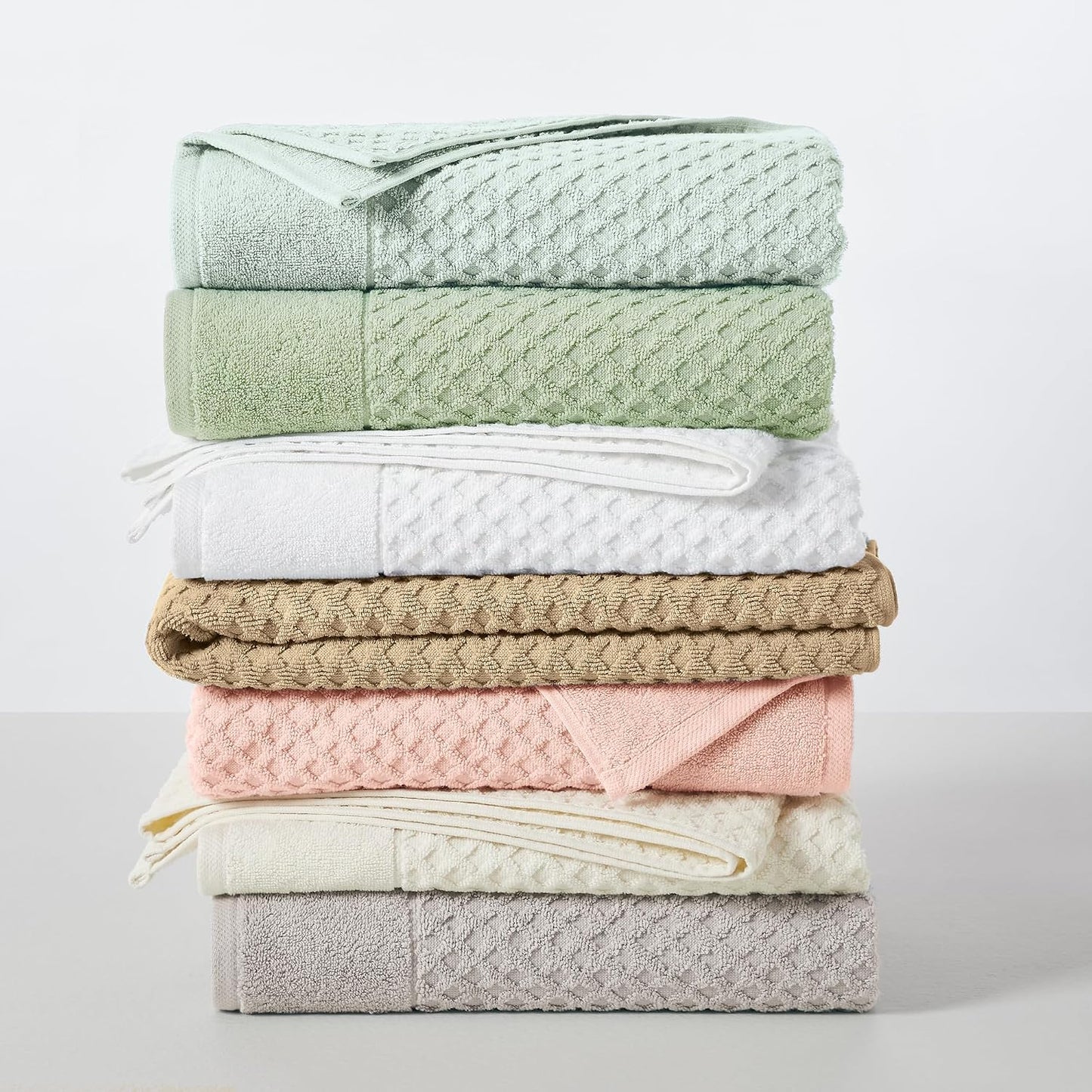 Great Bay Home Hand Towels - 100% Cotton 6 Pack 26x16 Hand Towel Set - Absorbent, Durable, Quick-Dry Towels for