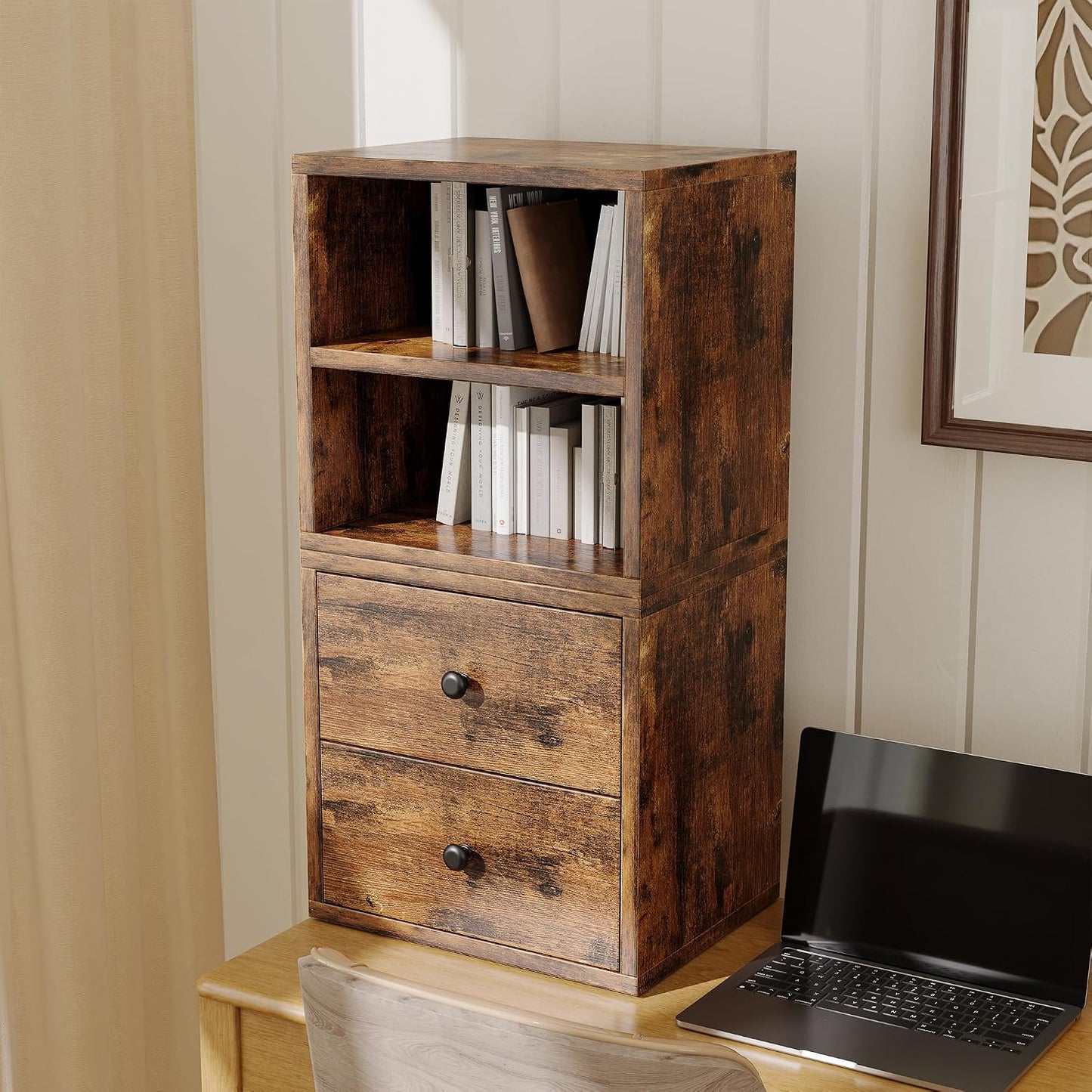 Magic DIY Cube Storage Organizer Stackable Cubes / Antique Brown / General Cube