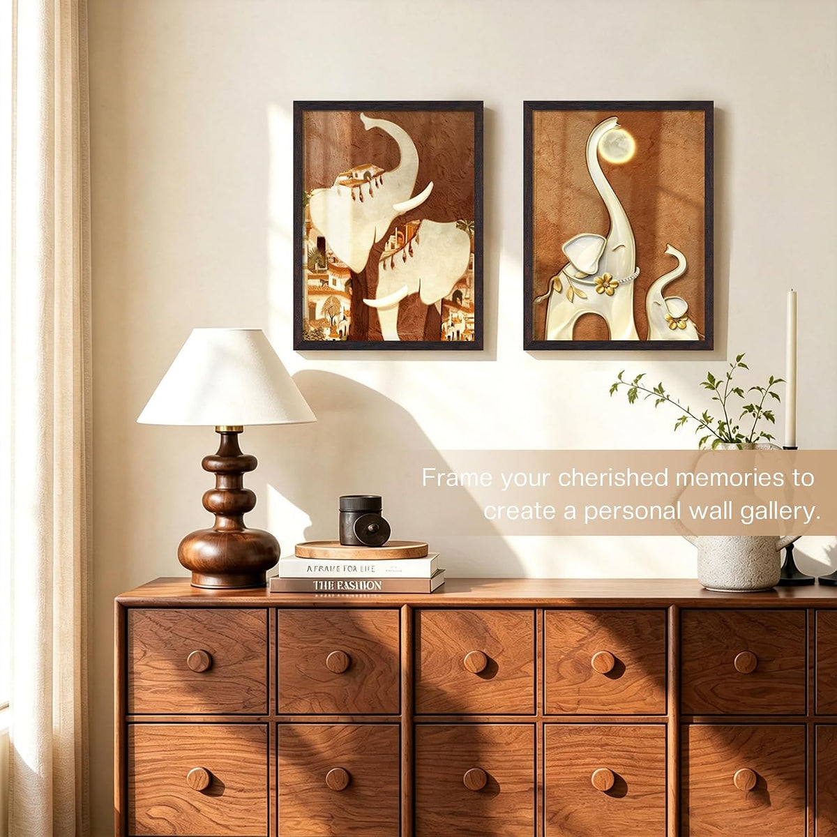 12x16 Picture Frame 3 Pack, Wall Mount Display, Walnut Wood Grain | Fits 12x16 Photos or Posters, Shatterproof Cover