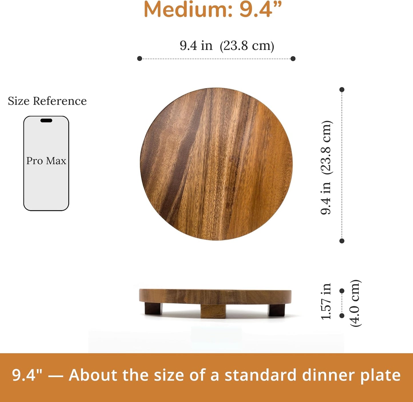 Farmhouse Wood Riser Pedestal Stand / Medium: Dia 9.4