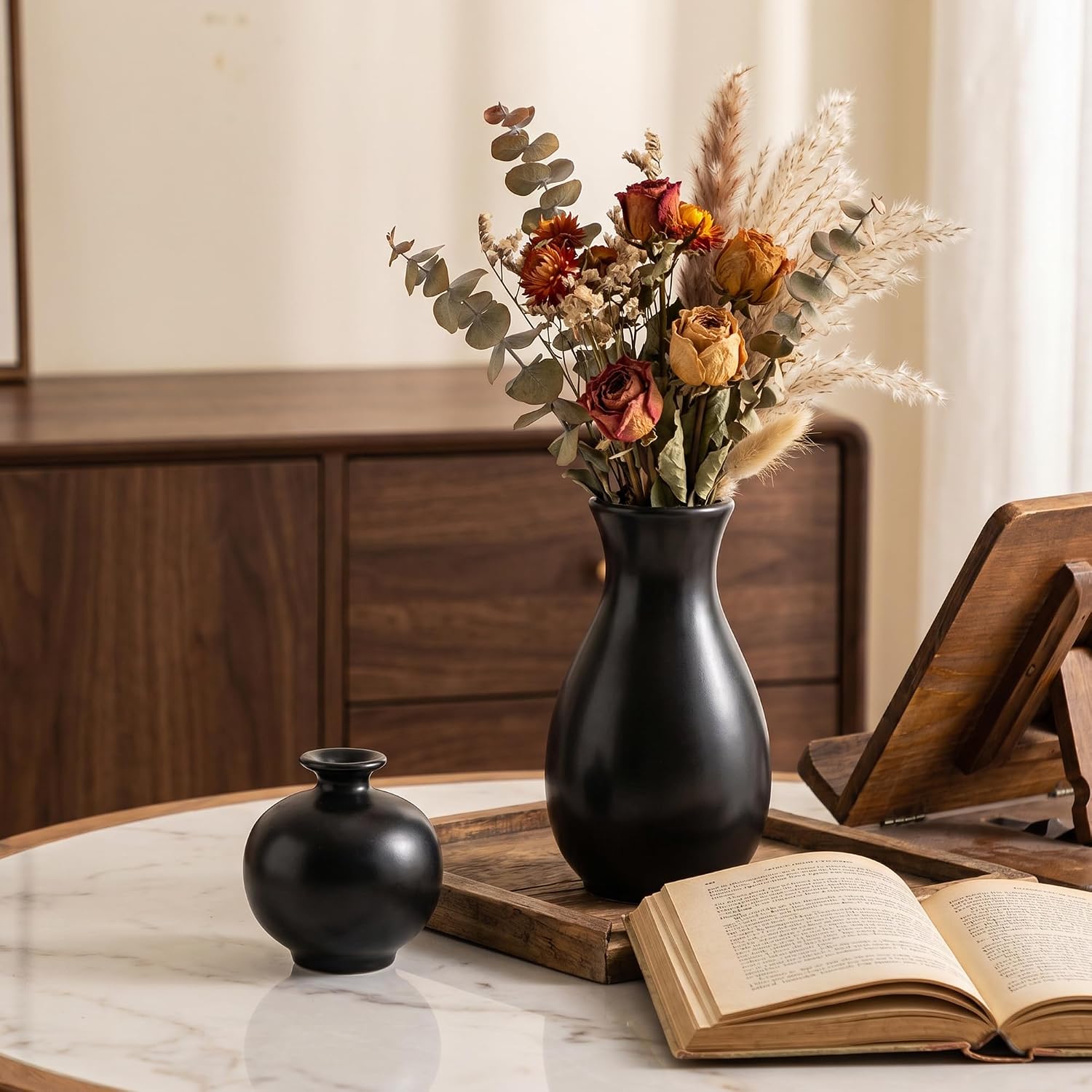 Ceramic Bud Vases / Black Ceramic Vases / Set of 12