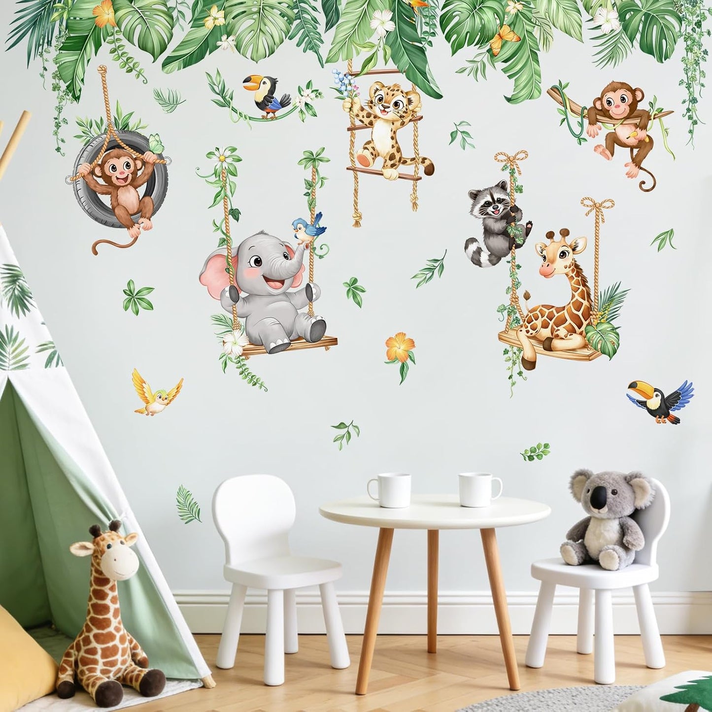 Jungle Animals Swing Wall Decals