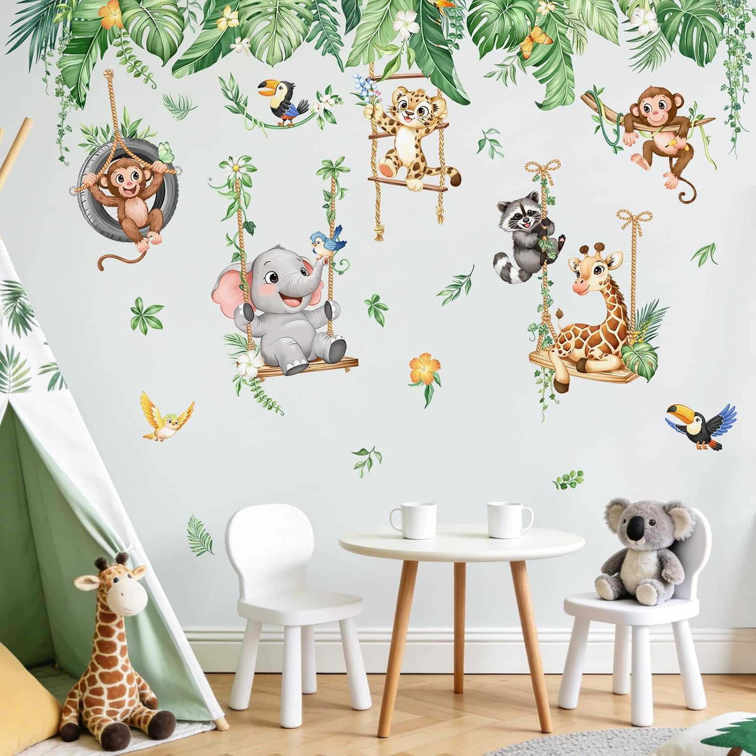 Jungle Animals Swing Wall Decals