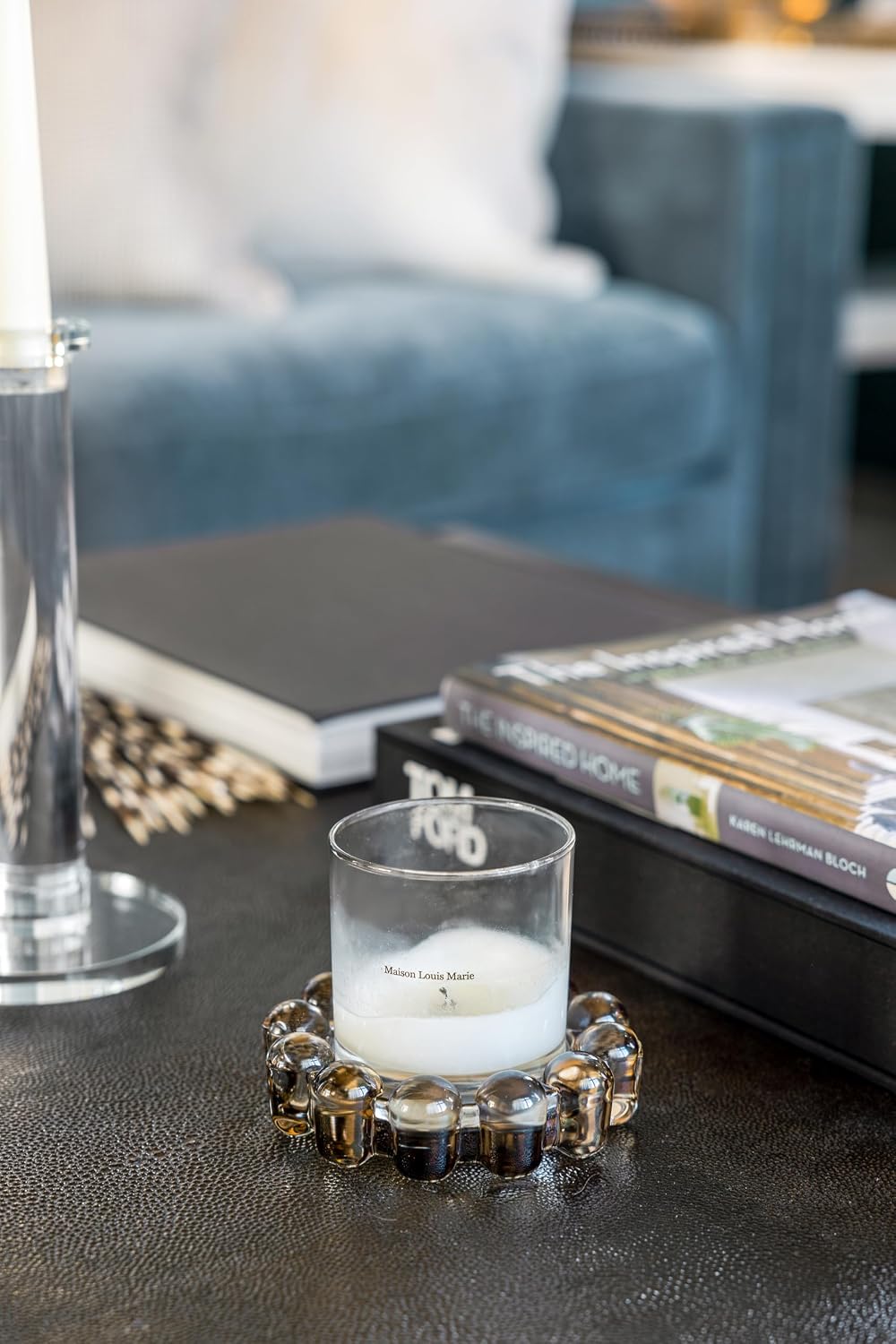 Smoky Glass Decorative Candle Holder / Smoke / Small