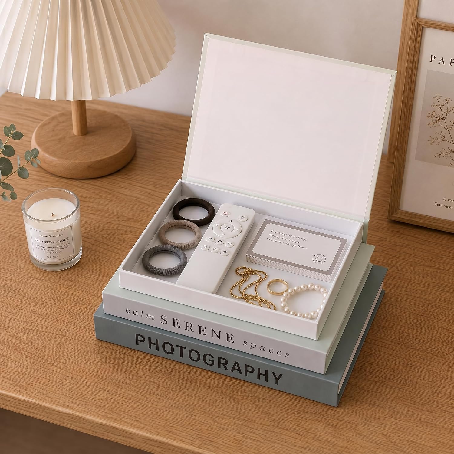 Faux Book Storage Boxes / Sage-beige / 3 Books / Set of 3
