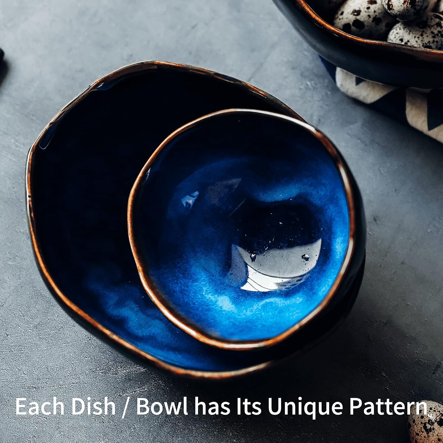 Ceramic Decorative Bowl / 6 Inch Bowl / Blue