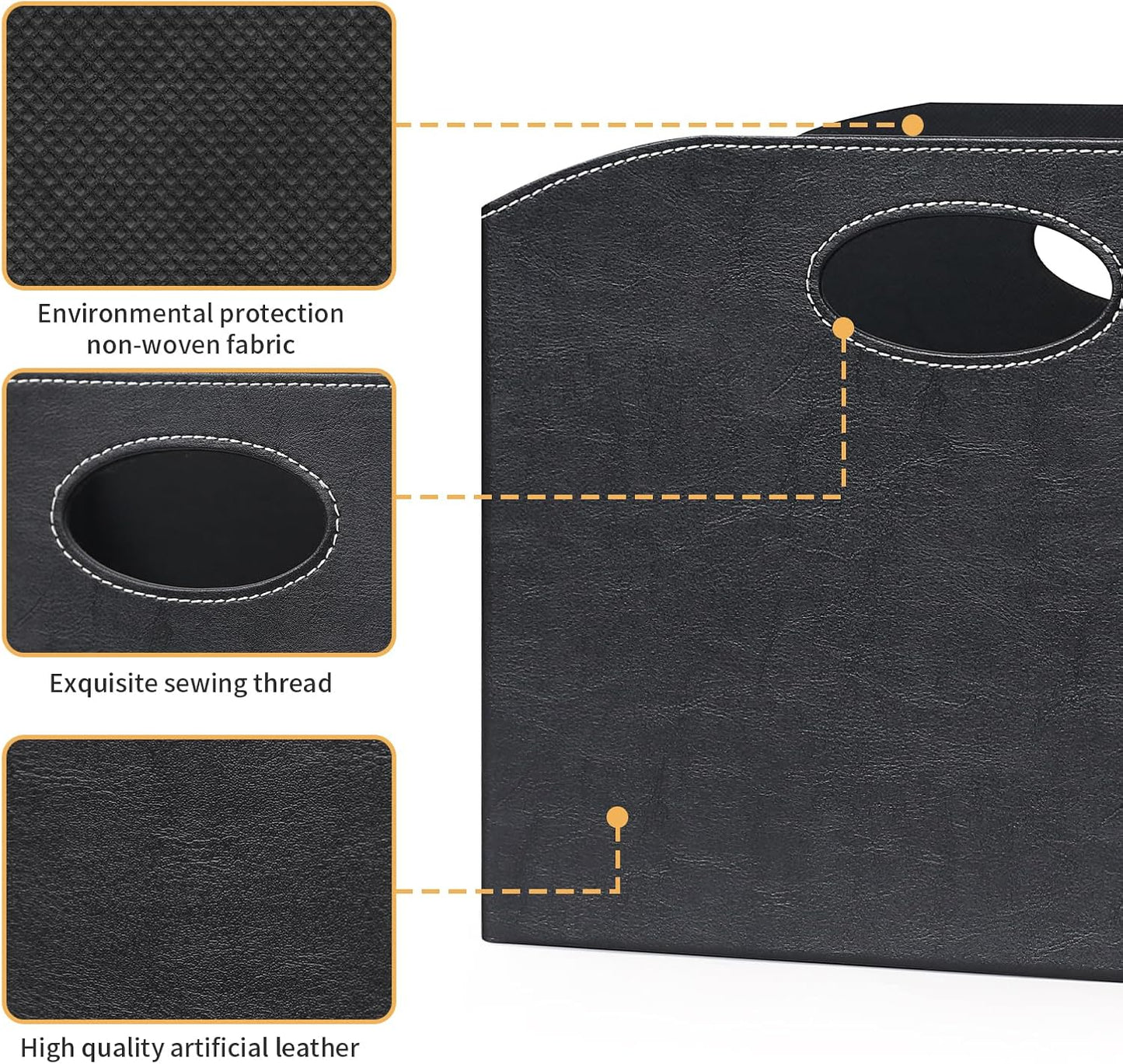 EZDeco Magazine Holder Foldable Magazine Rack Floor PU Leather File Holder Newspaper Book Storage Magazine Basket