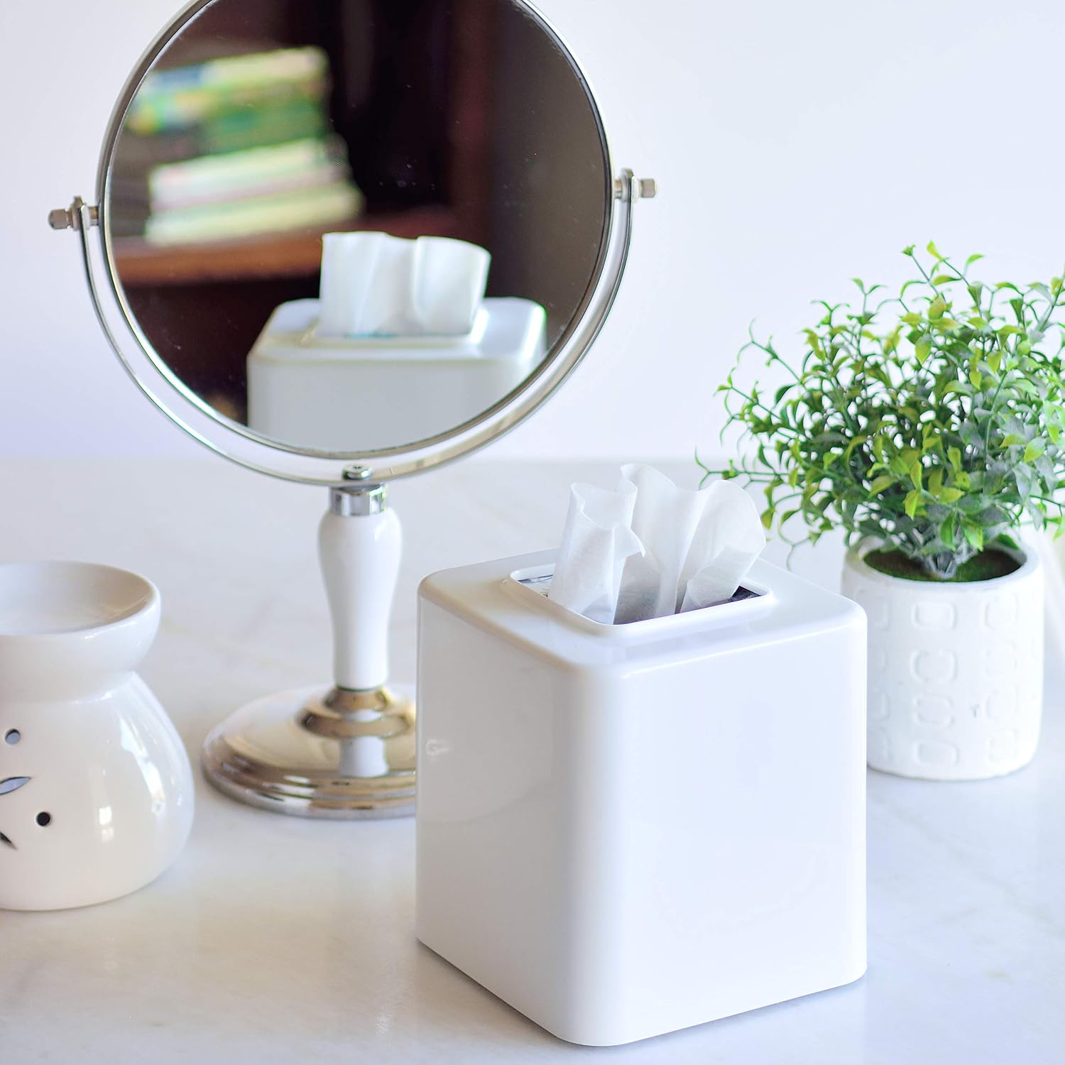 Tissue Box Covers / White / Set of 2