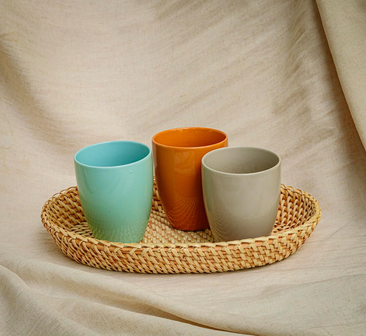Rattan Bread Basket for Serving " Oval Wicker Fruit Tray Handmade Small / 12 x 8 x 2 / Natural