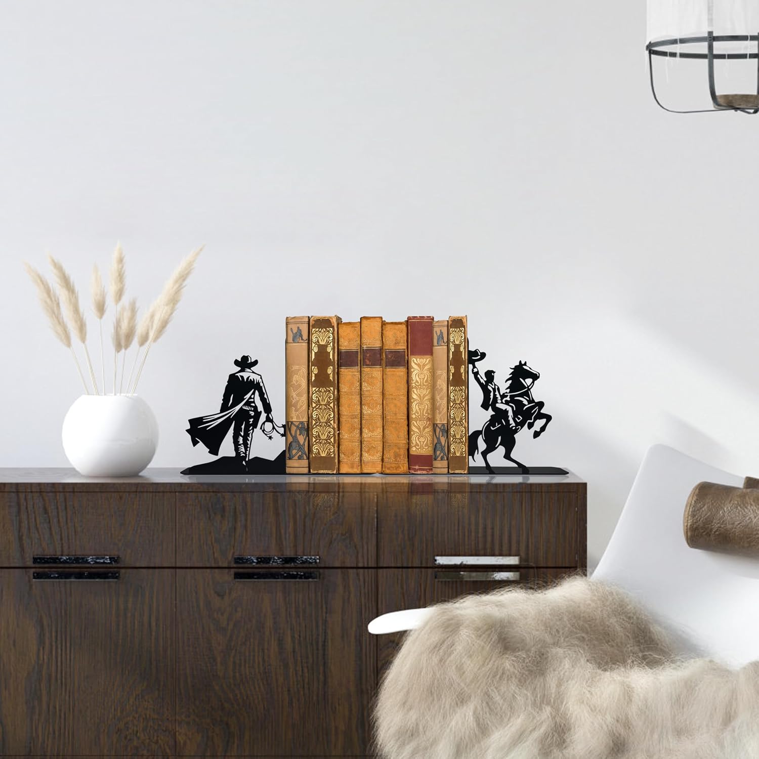 Western Cowboy Metal Bookends