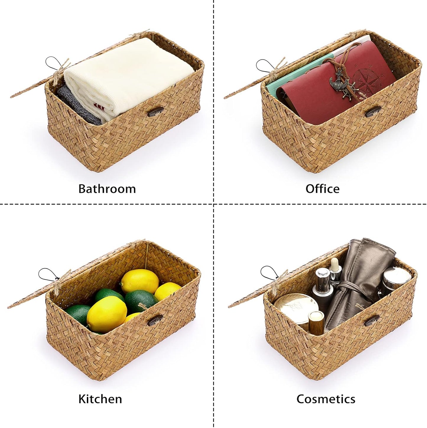 Wicker Shelf Baskets Bin / Small / Caramel