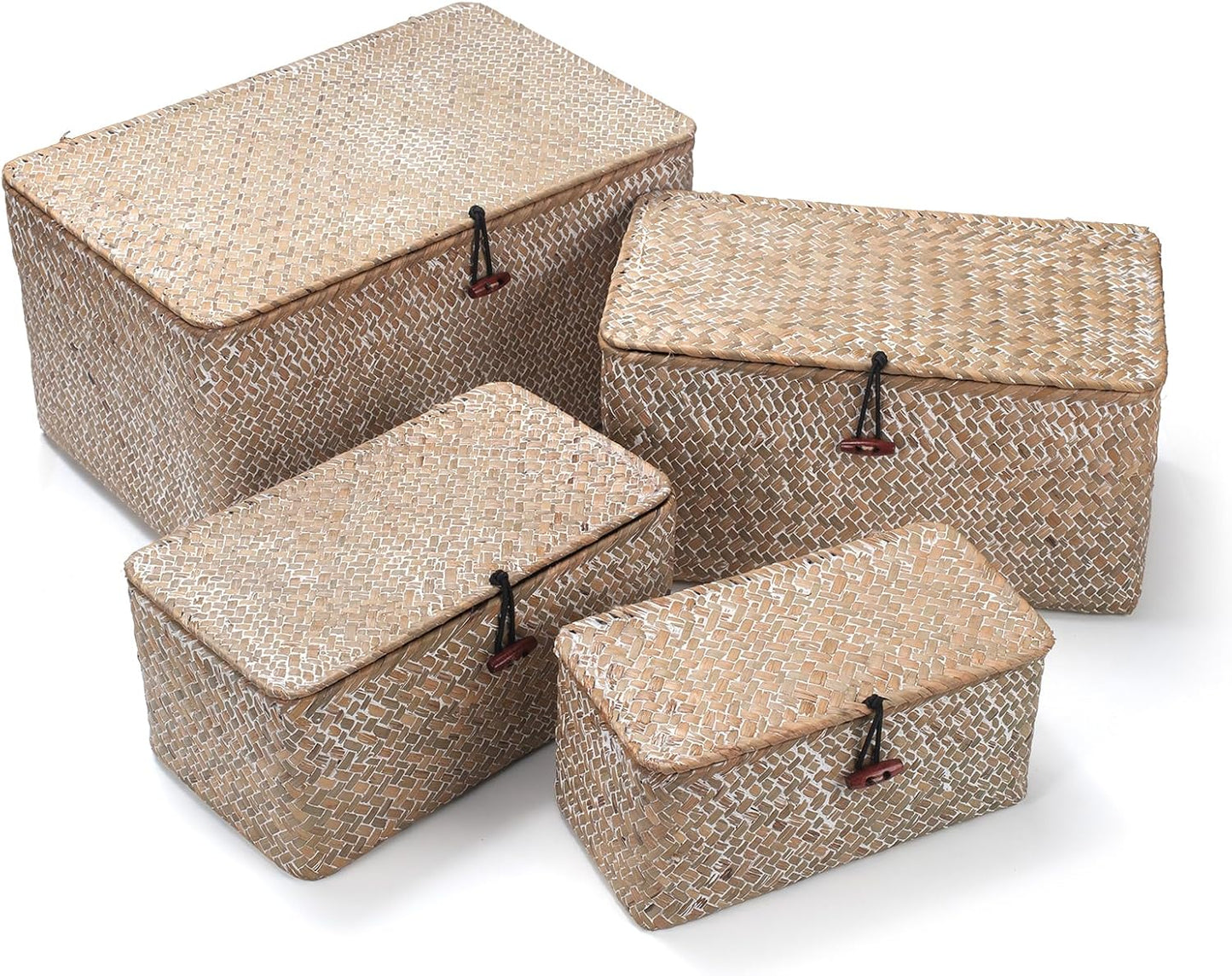 Wicker Basket / Seagrass Storage Basket / Whitewash