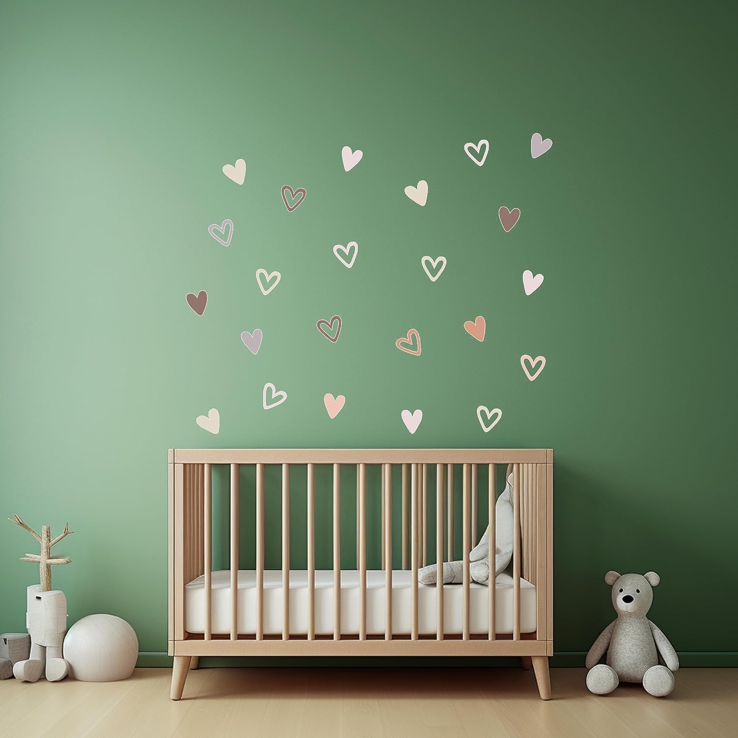 72psc Boho Heart Wall Stickers Girls Bedroom Removable Wall Decals Nursery Kids Decor