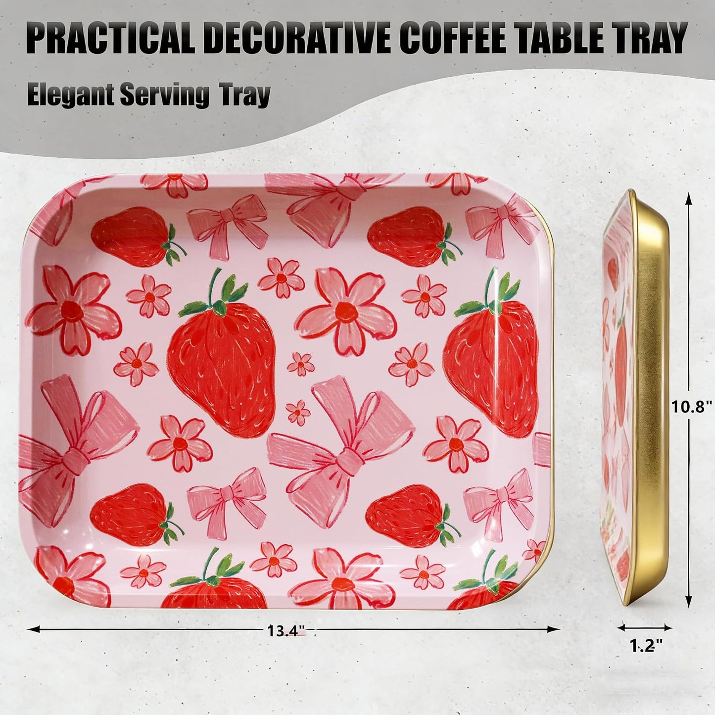 Metal Jewelry Trays Large Decorative Tray / Red