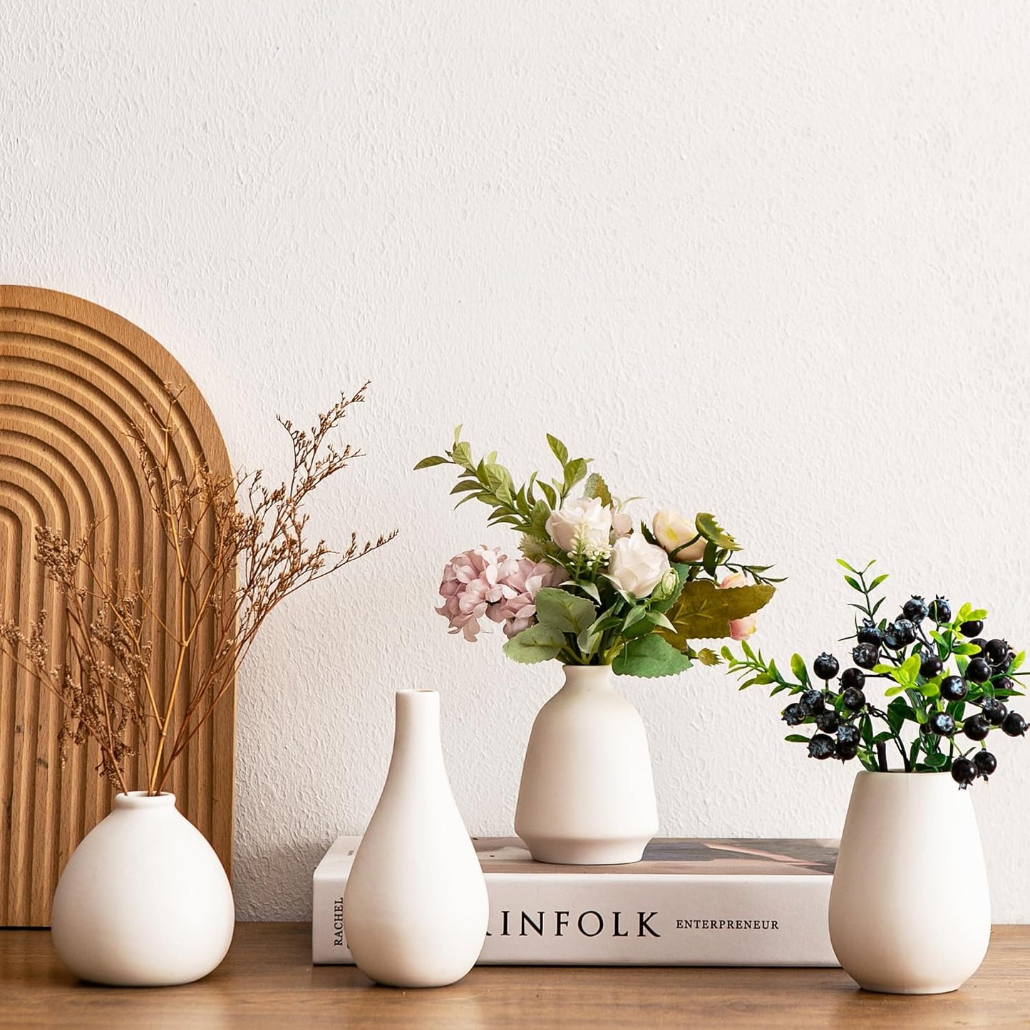 Ceramic Bud Vases / White Bud Vases / Set of 11