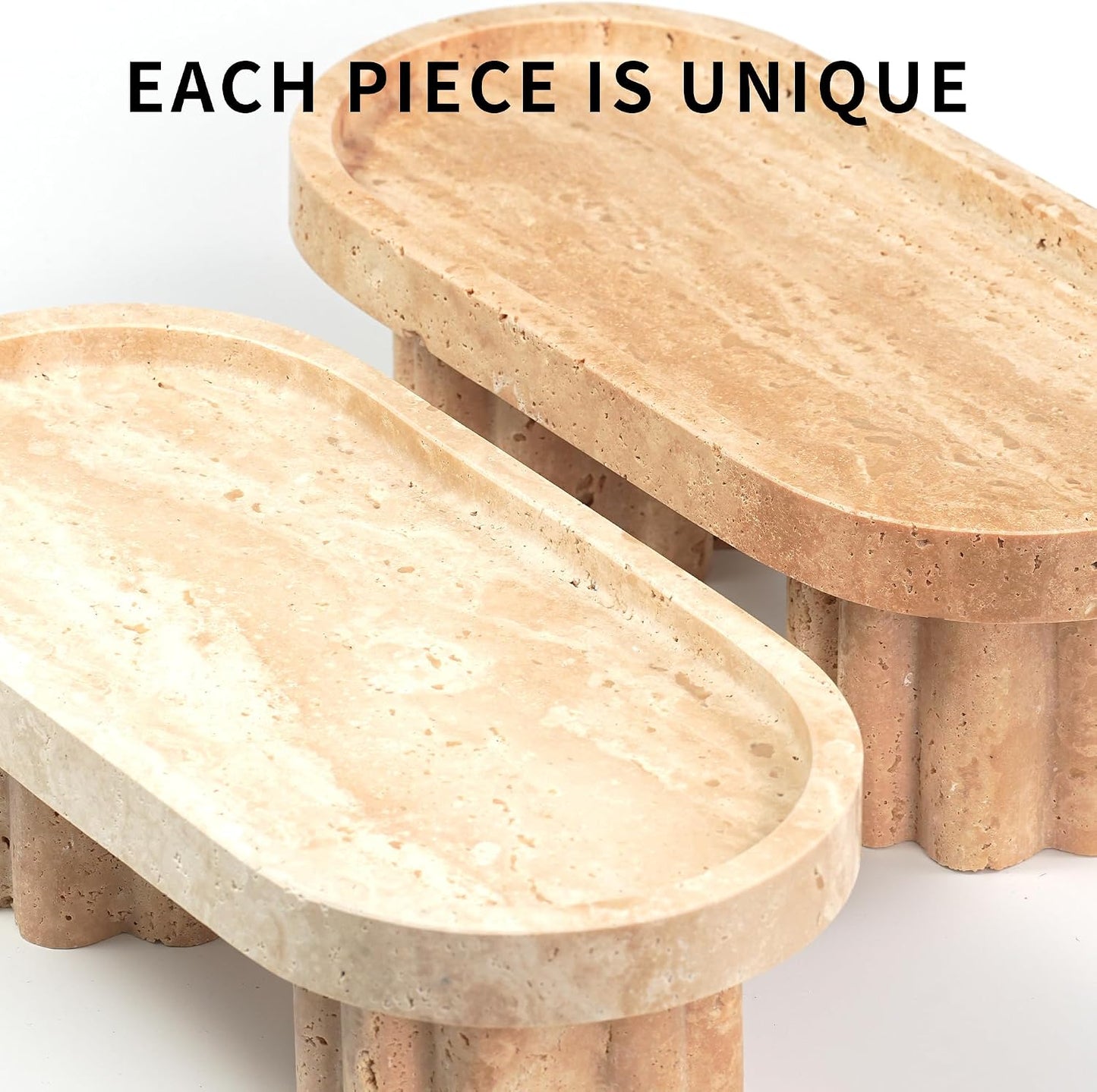 Travertine Marble Perfume Tray / 2leg-travertine