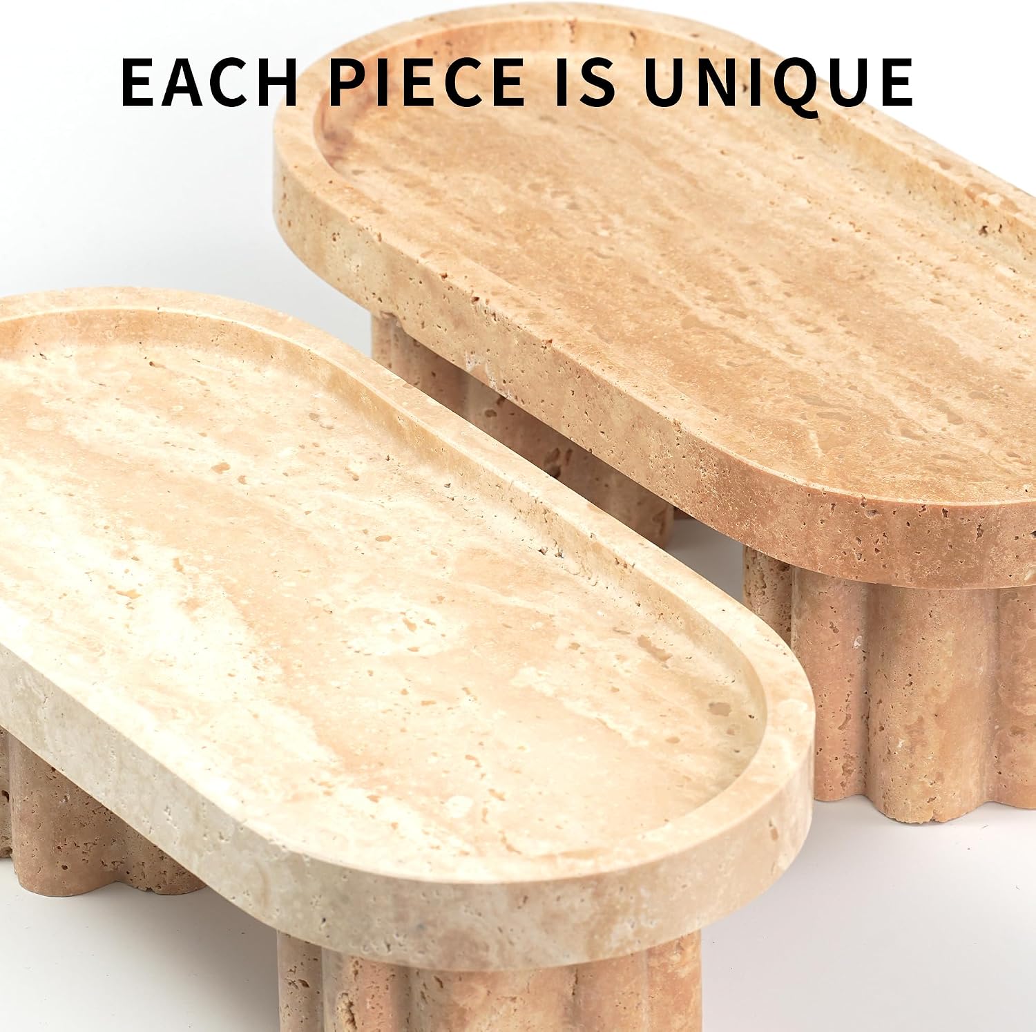 Travertine Marble Perfume Tray / 2leg-travertine