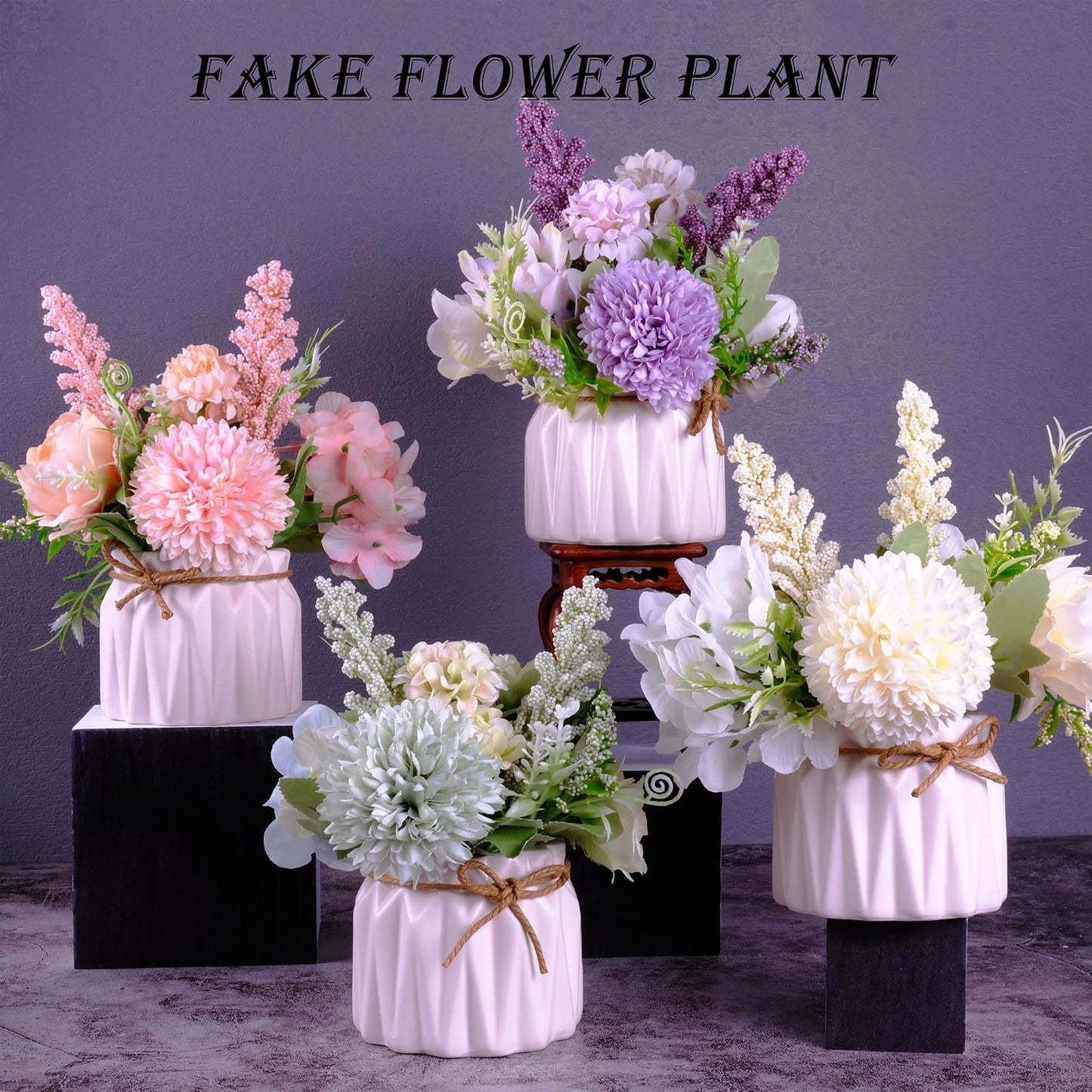 Artificial Potted Flowers / Pink