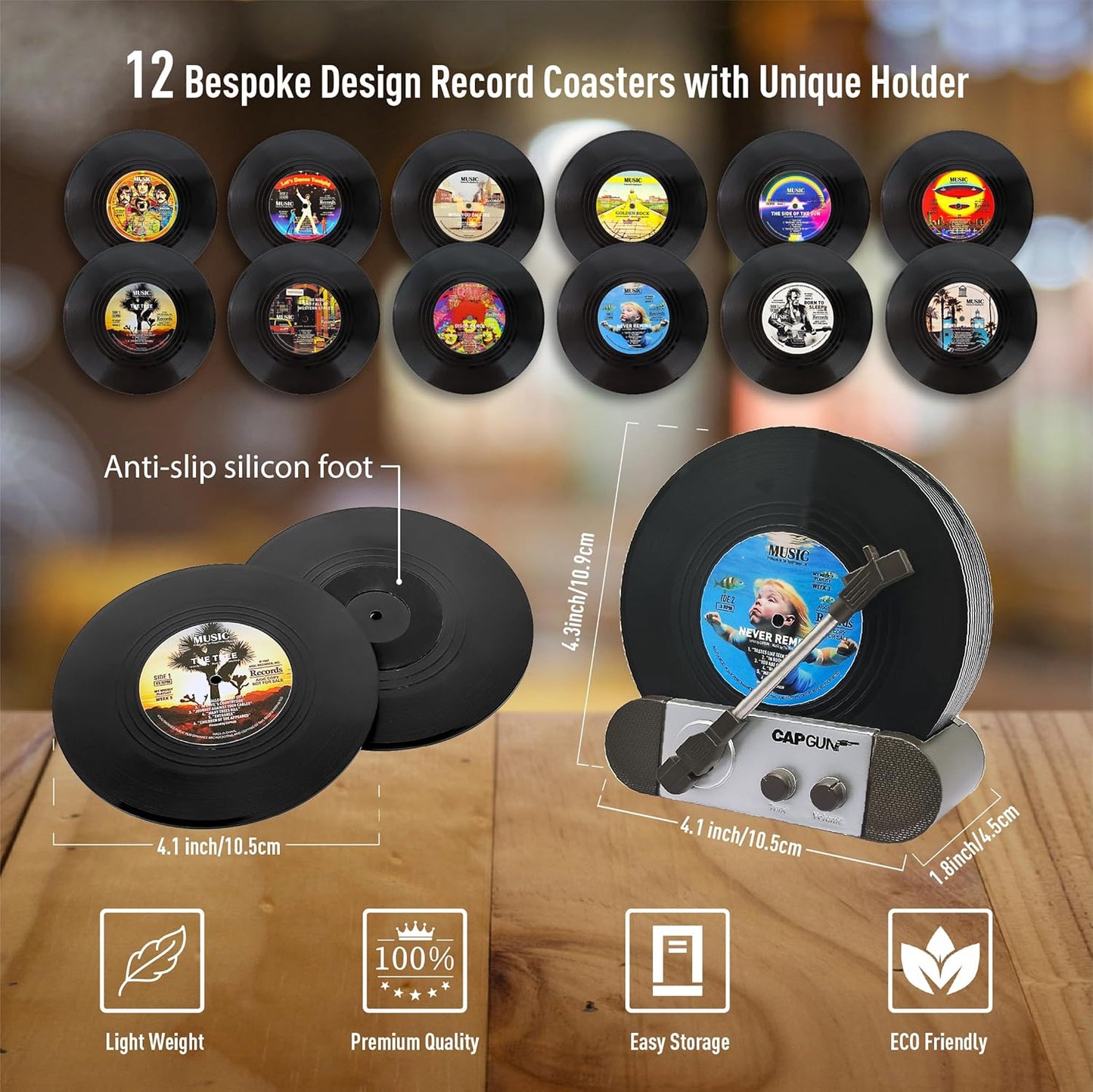 Vinyl Record Player Holder for Music Lovers / V1&V2 / Set of 12