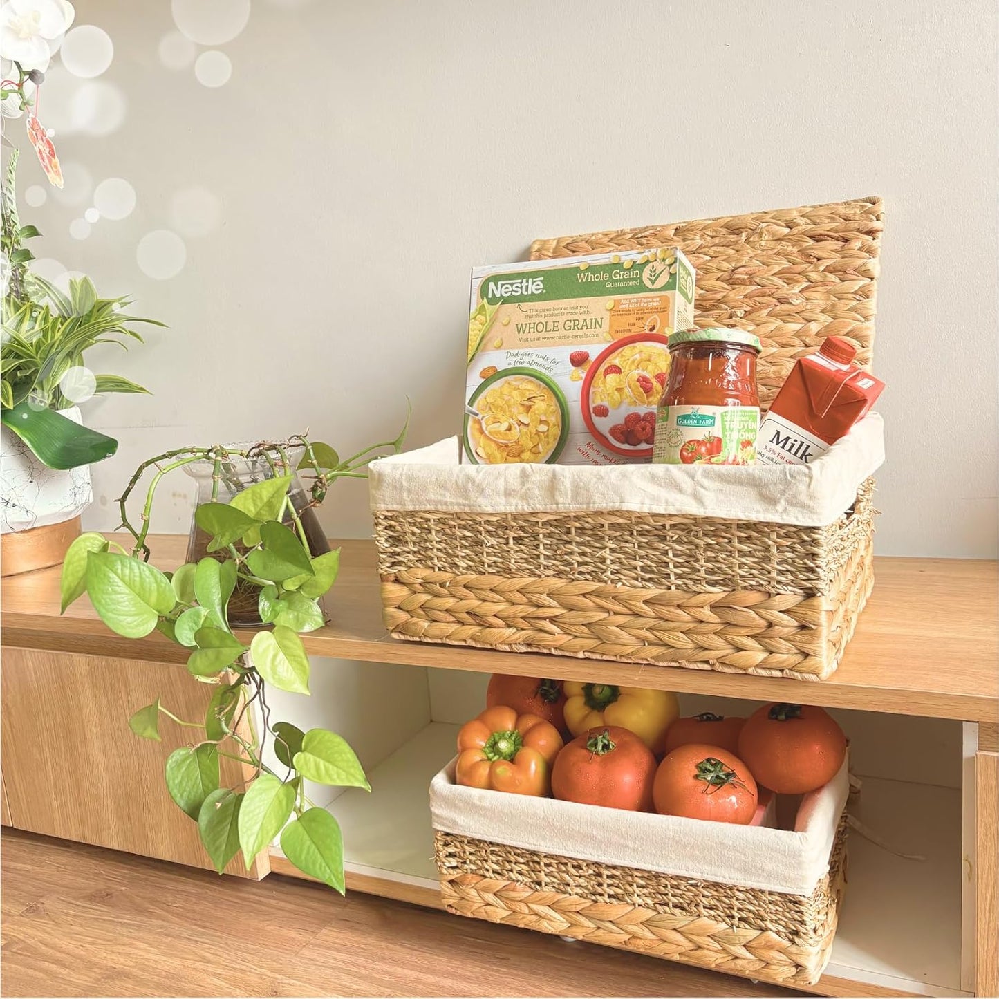 Wicker Storage Baskets / Set of 2